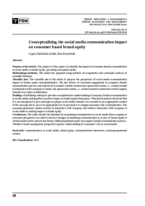 (PDF) Conceptualizing the social media communication impact on consumer ...