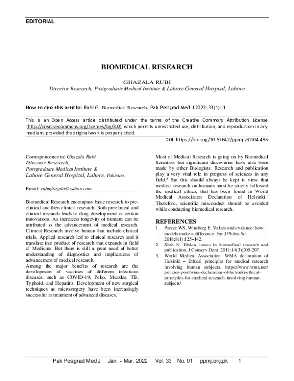(PDF) Biomedical Research