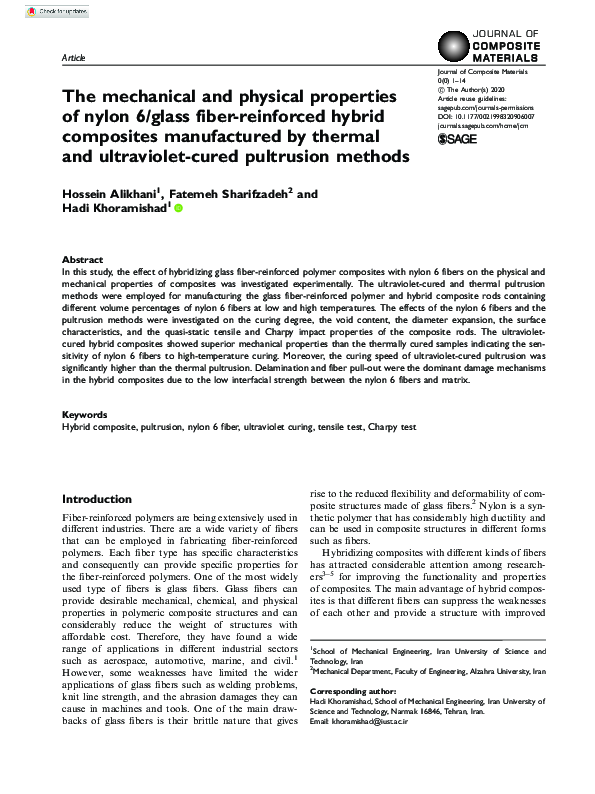 (PDF) The mechanical and physical properties of nylon 6/glass fiber ...
