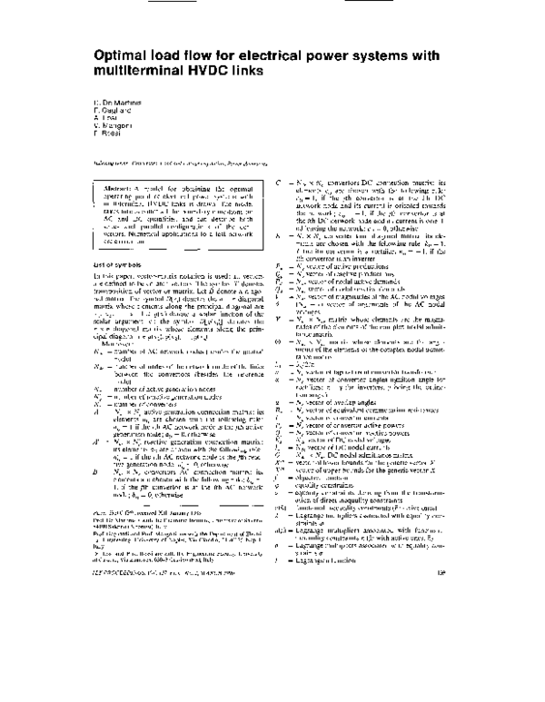 (PDF) Optimal load flow for electrical power systems with multiterminal ...