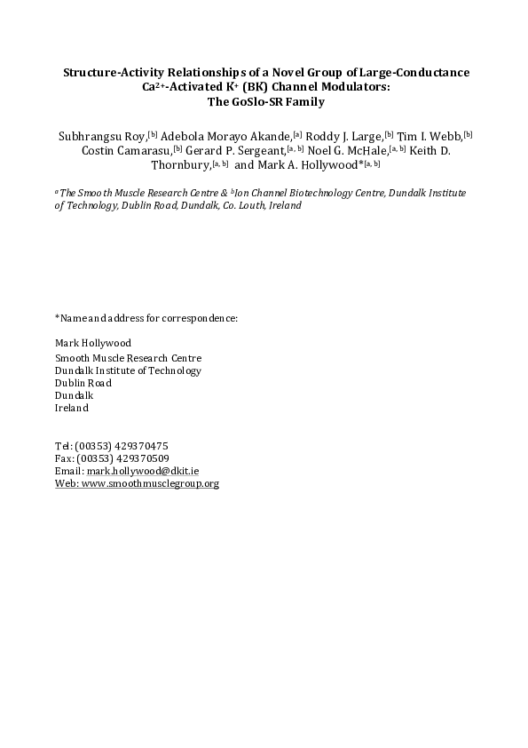 (PDF) Structure-Activity Relationships of a Novel Group of Large ...