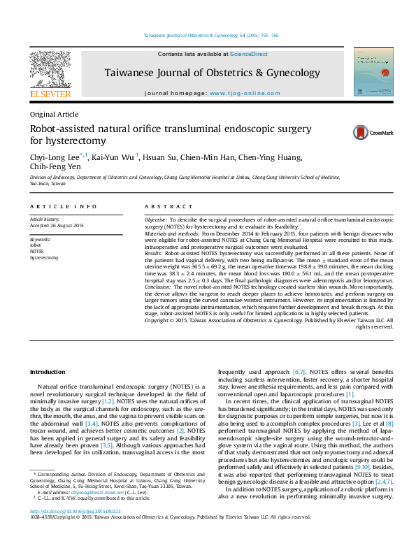 Pdf Robot Assisted Natural Orifice Transluminal Endoscopic Surgery