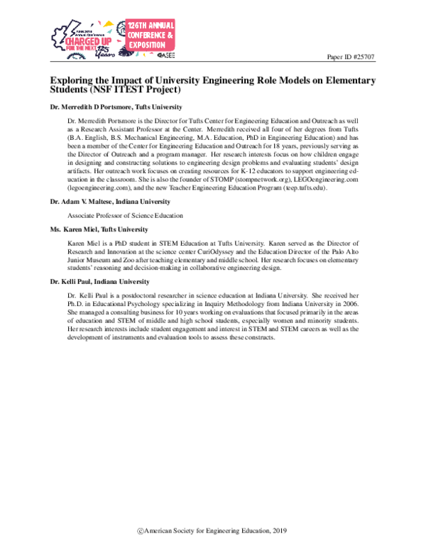 (PDF) Board 125: Exploring the Impact of University Engineering Role ...