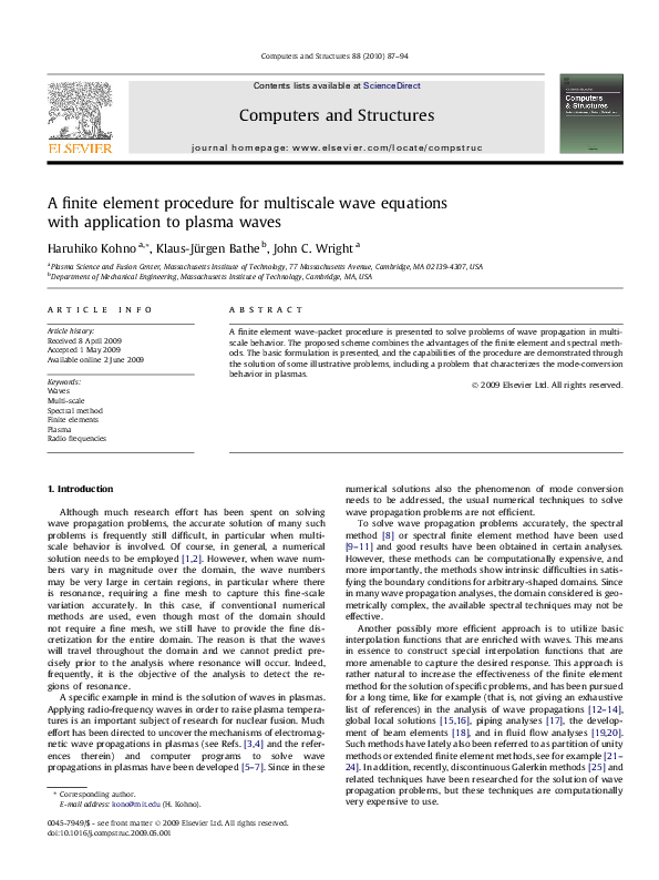 (PDF) A finite element procedure for multiscale wave equations with ...