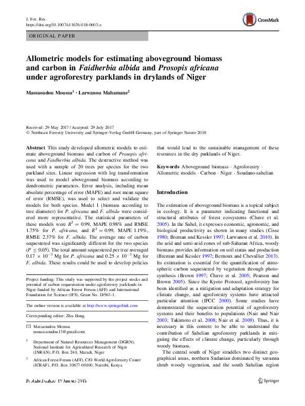 (PDF) Allometric models for estimating aboveground biomass of shade ...