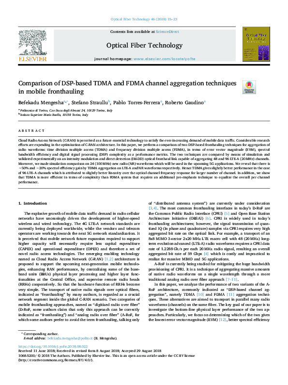 (PDF) Comparison of DSP-based TDMA and FDMA channel aggregation ...