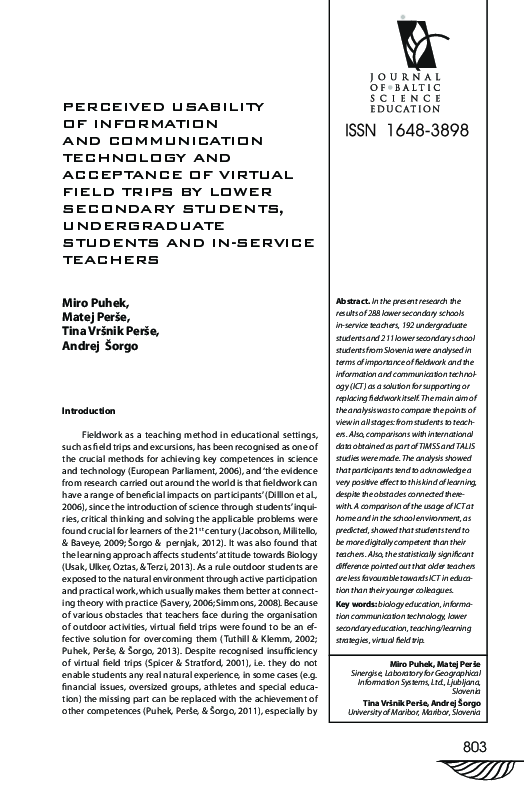 (PDF) Perceived Usability of Information and Communication Technology ...