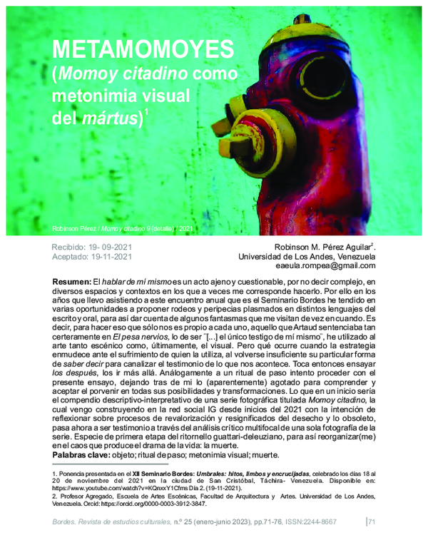 (PDF) Metamomoyes: Momoy citadino como metonimia visual del mártus