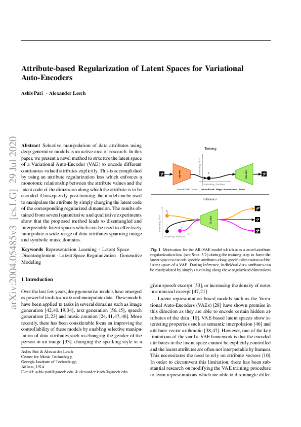 (PDF) Attribute-based regularization of latent spaces for variational ...