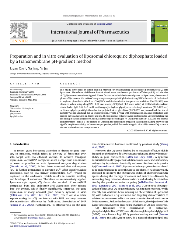 (PDF) Preparation and in vitro evaluation of liposomal/niosomal ...