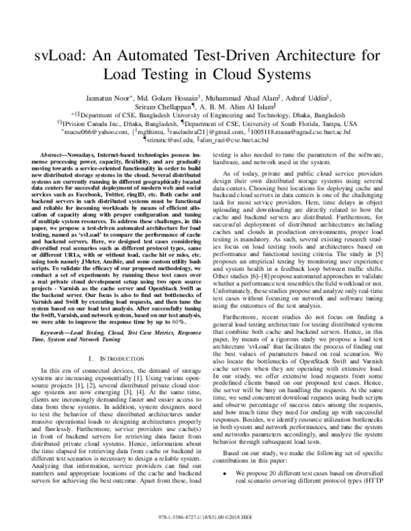 (PDF) svLoad: An Automated Test-Driven Architecture for Load Testing in ...