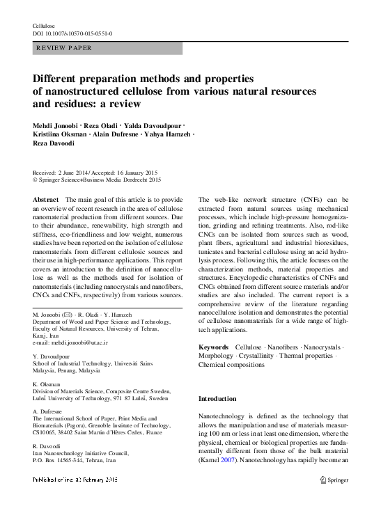(PDF) Different preparation methods and properties of nanostructured ...