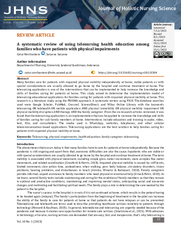  pdf a systematic review of using telenursing health education among