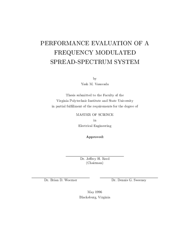 (PDF) Performance Evaluation of a Frequency Modulated Spread-Spectrum ...