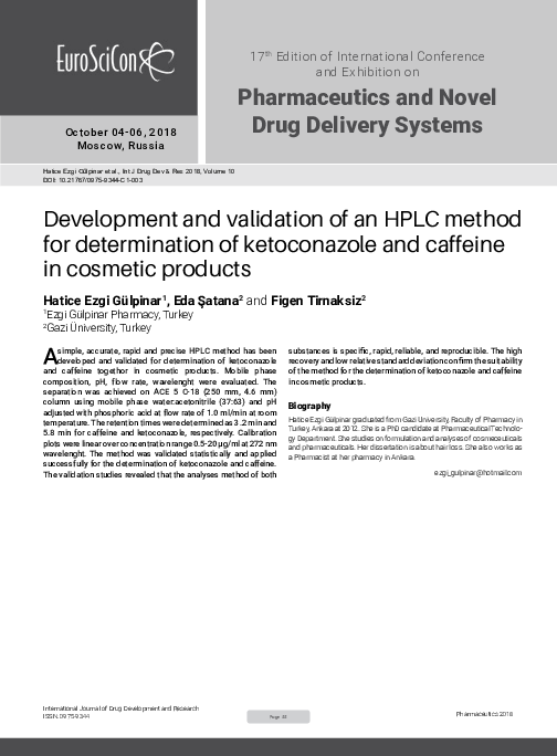 (PDF) Development and validation of an HPLC method for determination of ...