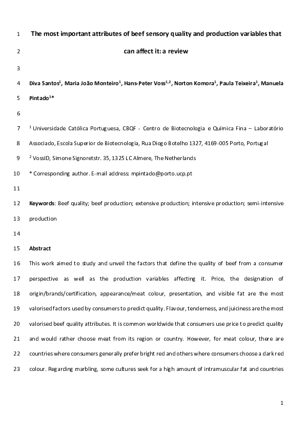 (PDF) The most important attributes of beef sensory quality and ...