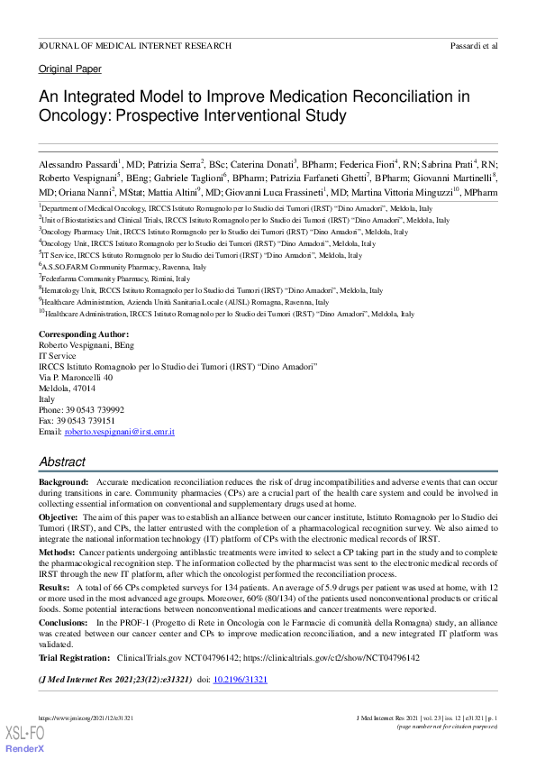 (PDF) An integrated model to improve medication reconciliation in ...
