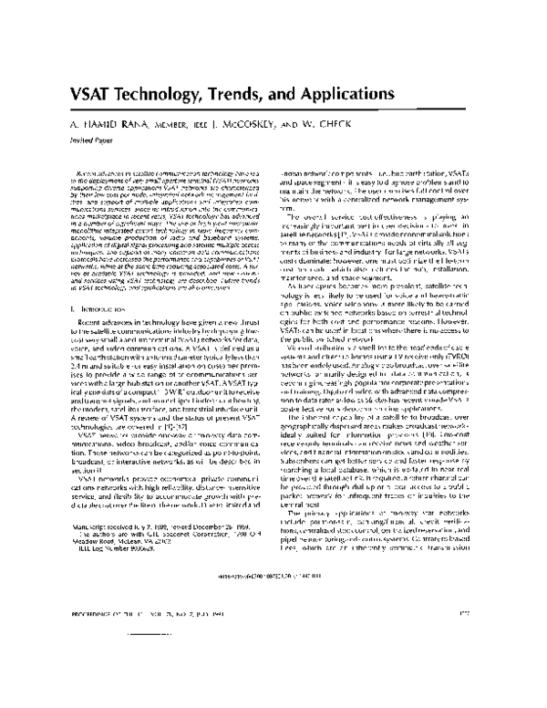 Pdf Vsat Technology Trends And Applications