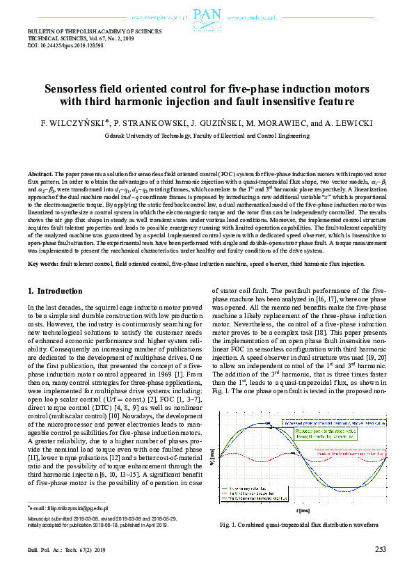 (PDF) Sensorless field oriented control for five-phase induction motors ...