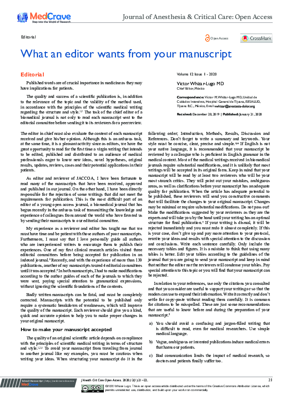 (PDF) What an editor wants from your manuscript