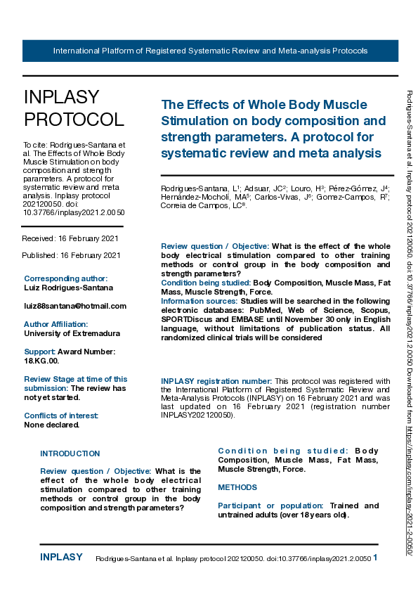 (PDF) The Effects of Whole Body Muscle Stimulation on body composition ...