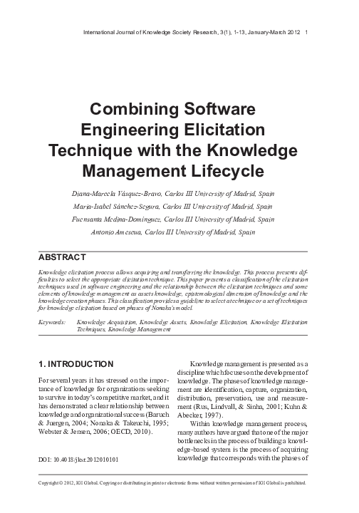 (PDF) Combining Software Engineering Elicitation Technique with the ...