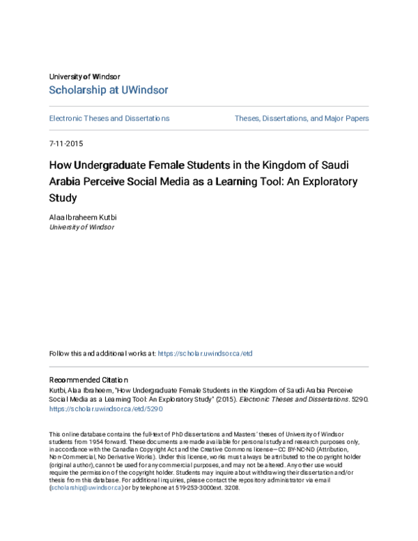 (PDF) How Undergraduate Female Students in the Kingdom of Saudi Arabia ...