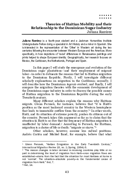 (PDF) Theories of Haitian Mobility and their Relationship to the ...