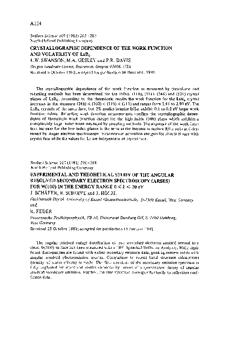 (PDF) Crystallographic dependence of the work function and volatility ...