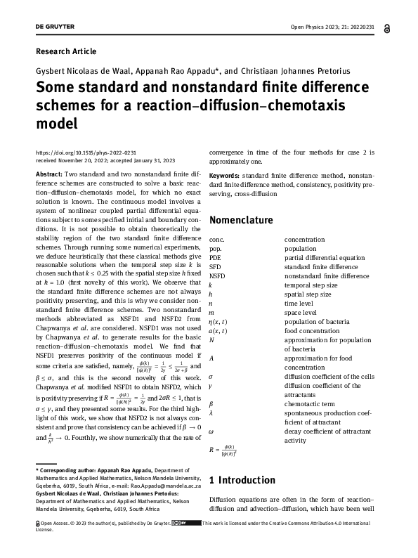 (PDF) Some standard and nonstandard finite difference schemes for a ...
