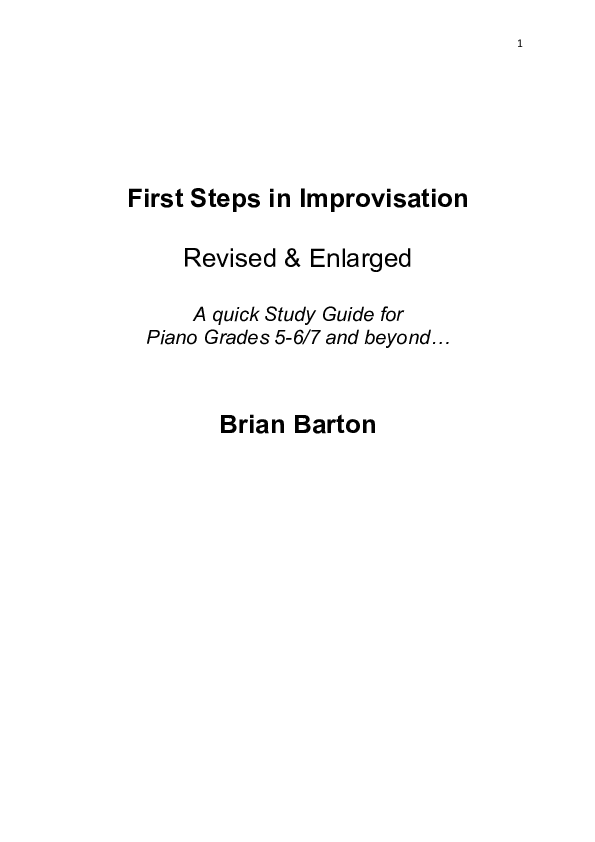 (PDF) First Steps in Improvisation