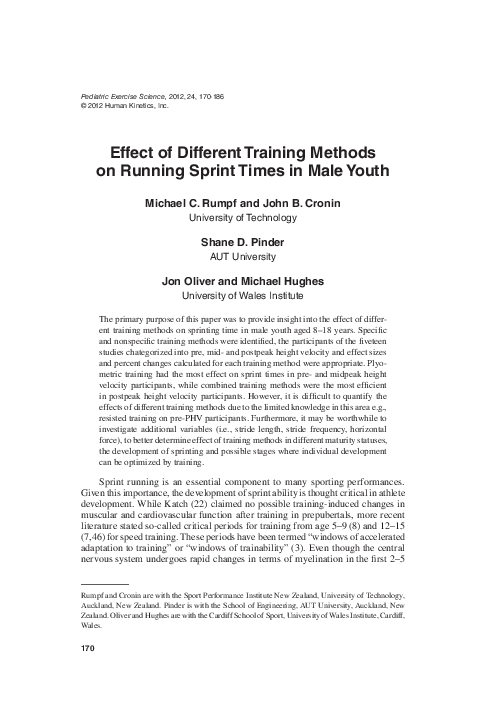 (PDF) Effect of Different Training Methods on Running Sprint Times in ...