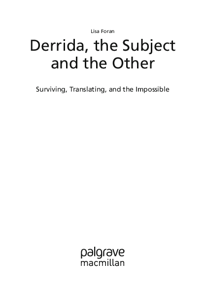 (PDF) Derrida and Translation