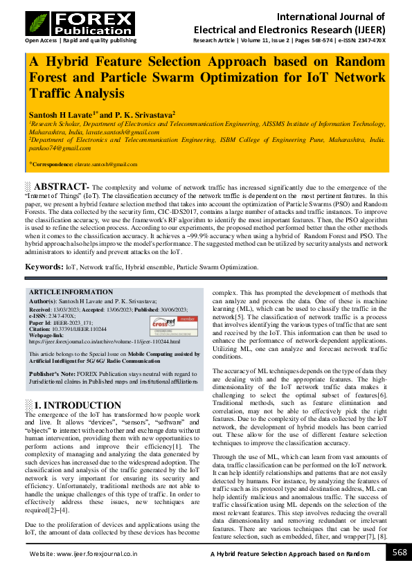(PDF) A Hybrid Feature Selection Approach based on Random Forest and ...