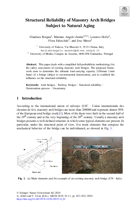 (PDF) Structural Reliability of Masonry Arch Bridges Subject to Natural ...