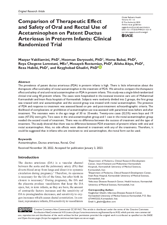 (PDF) Comparison of Therapeutic Effect and Safety of Oral and Rectal