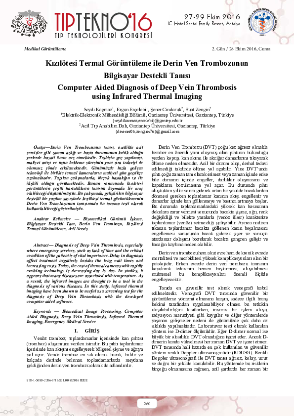 (PDF) Aided Diagnosis of Deep Vein Thrombosis using Infrared Thermal ...