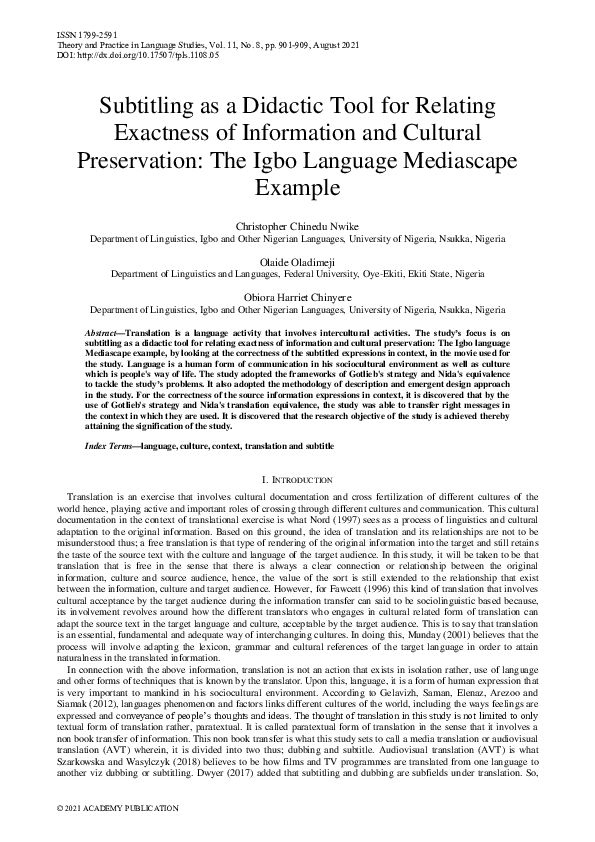(PDF) Subtitling as a Didactic Tool for Relating Exactness of ...