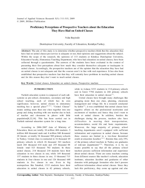 (PDF) Proficiency Perceptions of Prospective Teachers about the ...