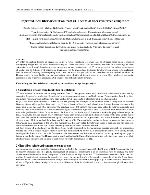 (PDF) Improved local fiber orientation from μ CT scans of fiber ...