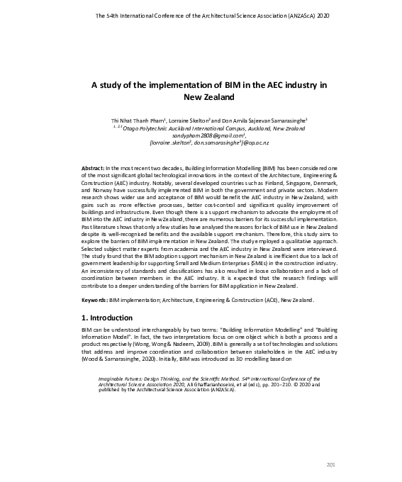 (PDF) A study of the implementation of BIM in the AEC industry in New ...
