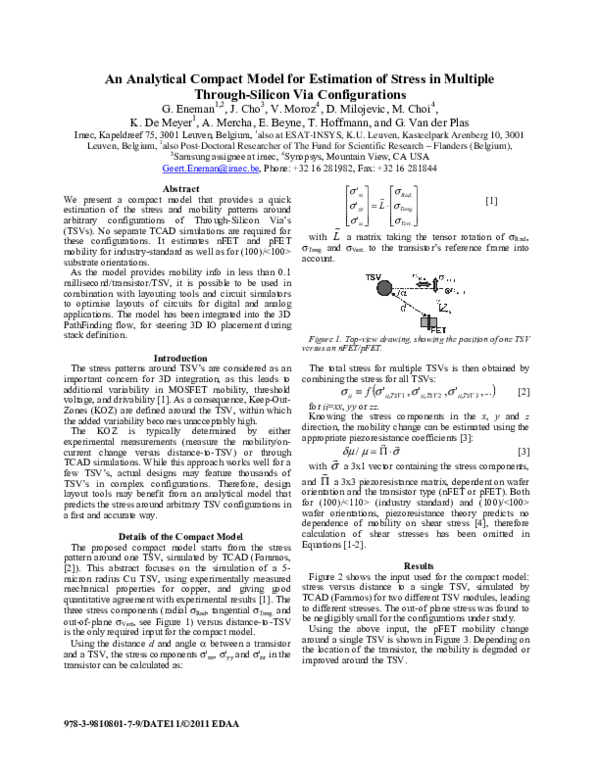 (PDF) An analytical compact model for estimation of stress in multiple ...