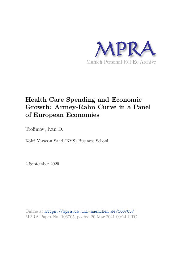 (PDF) Health Care Spending and Economic Growth: Armey-Rahn Curve in a ...