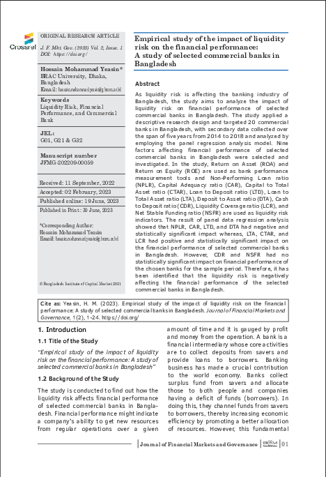 (PDF) Empirical study of the impact of liquidity risk on the financial ...