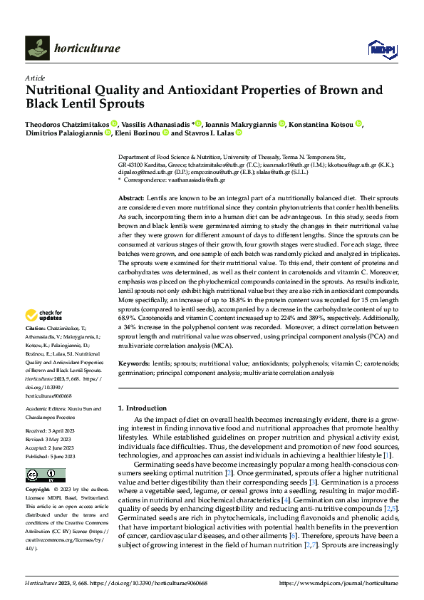 (PDF) Nutritional Quality and Antioxidant Properties of Brown and Black ...