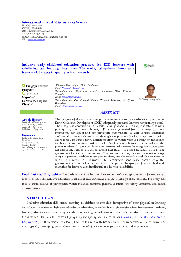 (PDF) Inclusive early childhood education practices for ECD learners ...