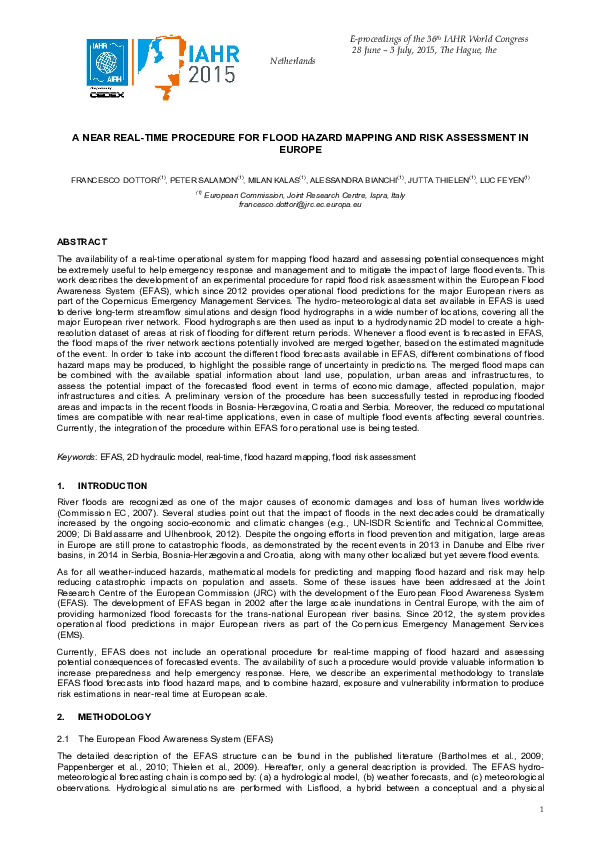 (PDF) A near real-time procedure for flood hazard mapping and risk ...