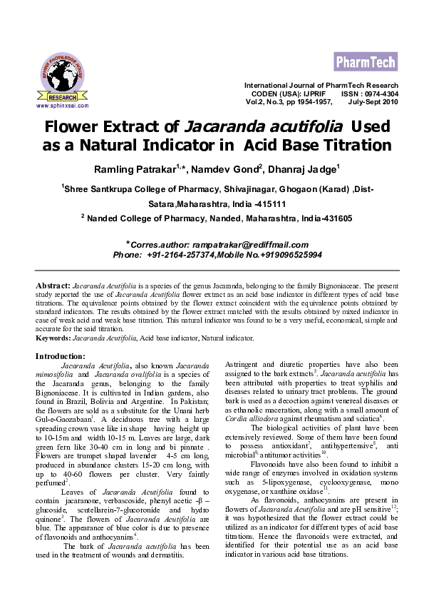 (PDF) Flower extract of Jacaranda acutifolia used as a natural ...