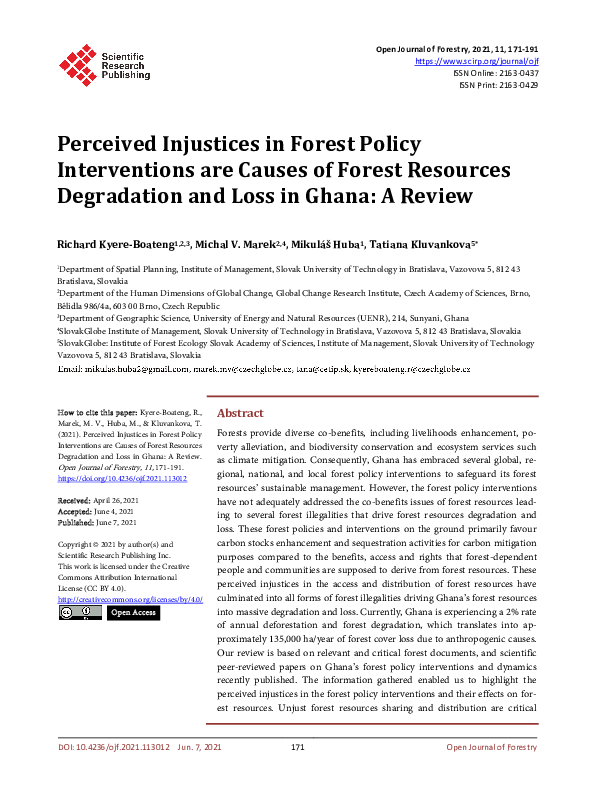 (PDF) Perceived Injustices in Forest Policy Interventions are Causes of ...