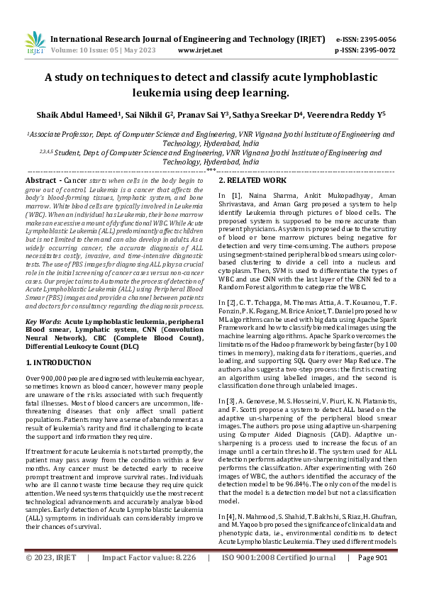 Pdf A Study On Techniques To Detect And Classify Acute Lymphoblastic Pdf A Study On Techniques To Detect And Classify Acute Lymphoblastic